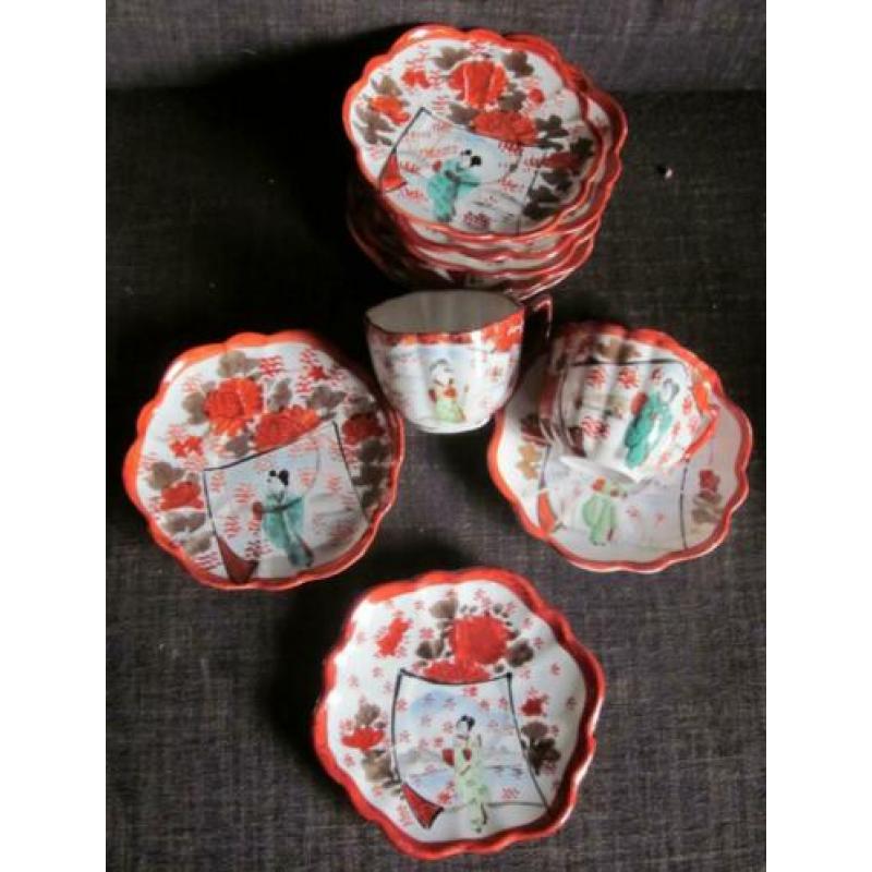 oud servies mosa decor 130 antiek theeservies chinois kutani