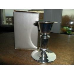 wand /kaarsenhouder + zilver kandelaar