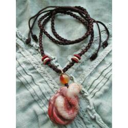 Jaspis slang ketting, rood, uniek, natuurlijke edelsteen