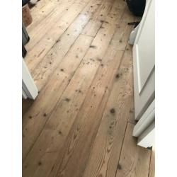 Brocante geleefde vloerdelen hout grenen 12m2