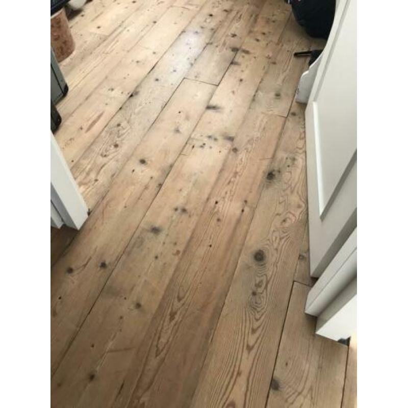 Brocante geleefde vloerdelen hout grenen 12m2