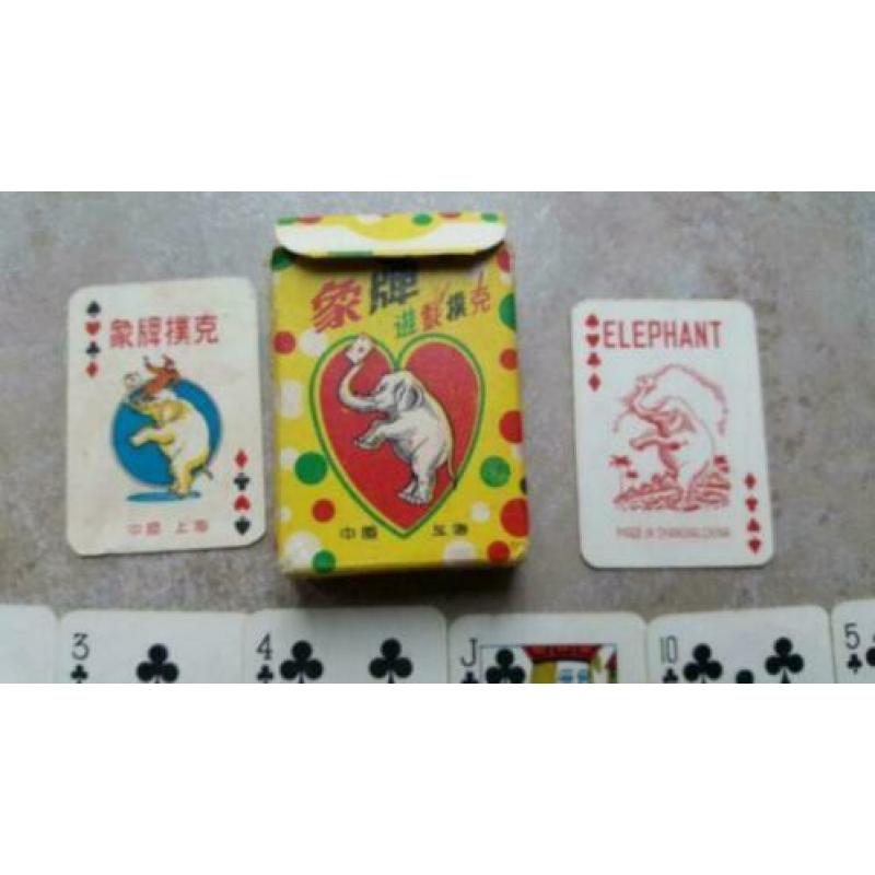 904. Antiek pakje speelkaarten mini Elephant playing Cards