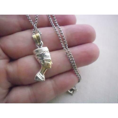zilveren ketting met Nefertiti hanger [031]