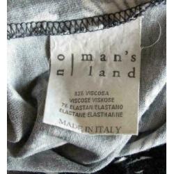 No man's land v-hals top zwart wit maat S maat 36
