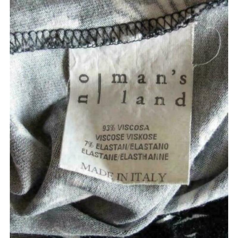 No man's land v-hals top zwart wit maat S maat 36