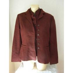 Pulls Colbert + Gilet Bruin/Rode kleur dik MT 40 / 42 = M/ L