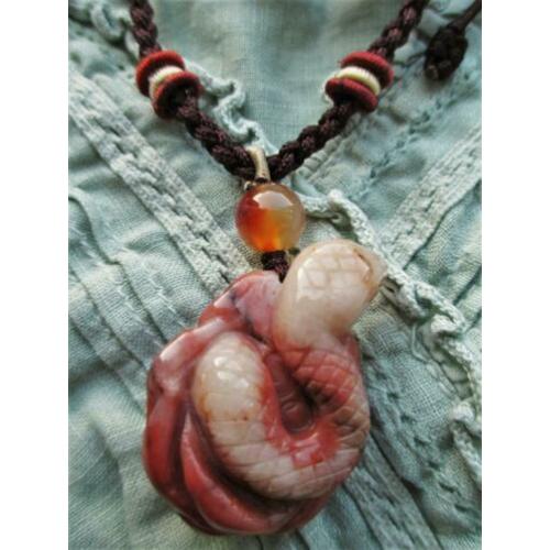 Jaspis slang ketting, rood, uniek, natuurlijke edelsteen