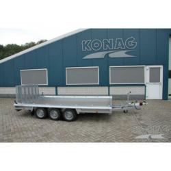 Hulco tridemas machinetransporter / transportaanhangwagen