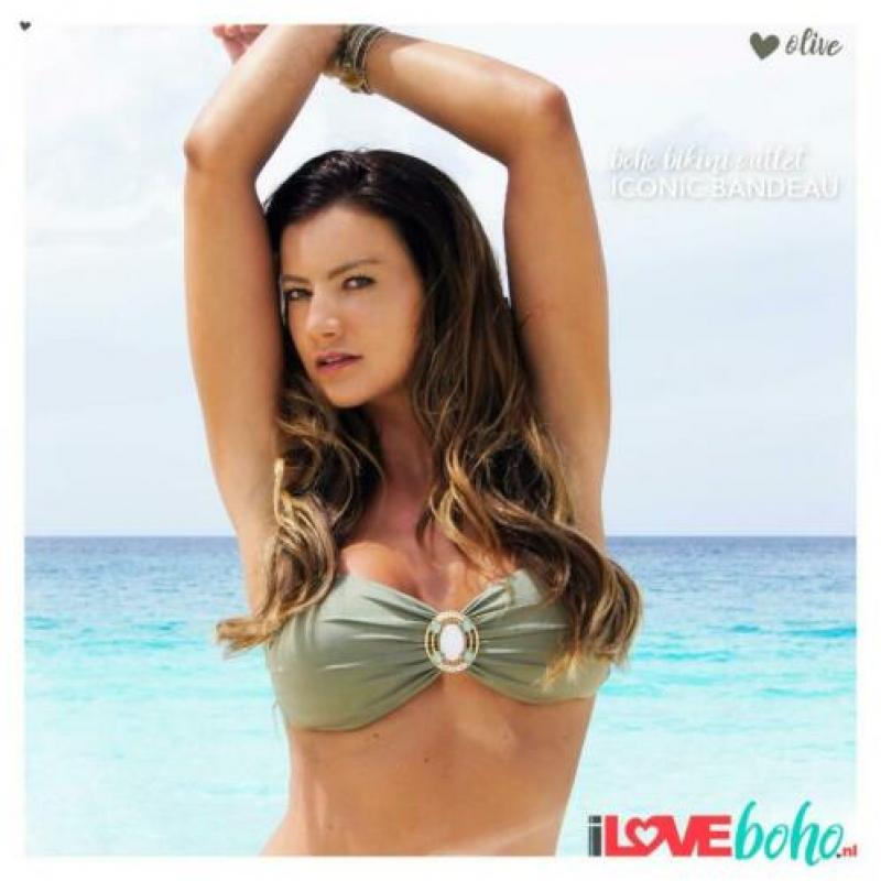 BOHO bikini top iconic bandeau Olive groen M/L/XXL