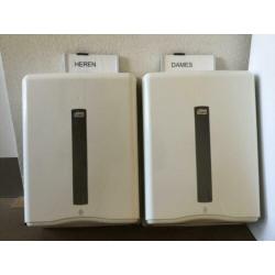 Tork handdoek dispensers, wc rol dispensers, afvalbak 50 L