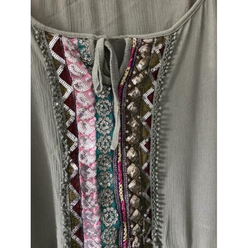 Boho bohemian groen tuniek blouse one size
