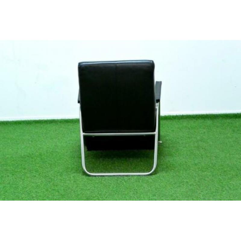 ??Als NIEUW! zwarte leren Topform design fauteuil