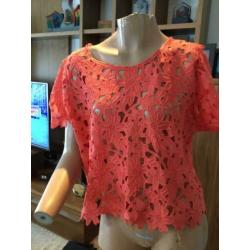 MARCCAIN blouse van kant , maat 3 M