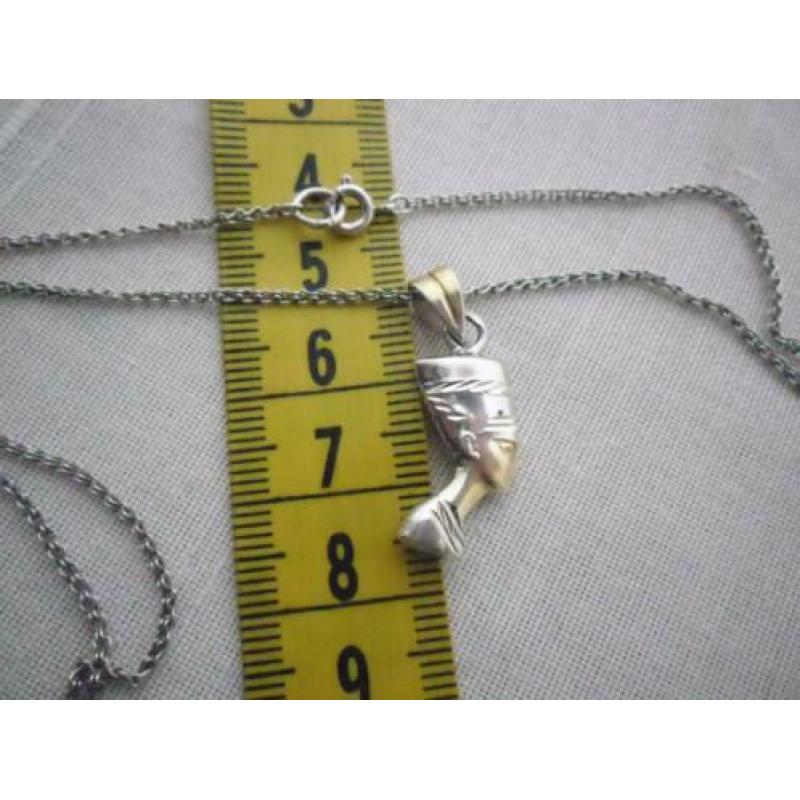 zilveren ketting met Nefertiti hanger [031]