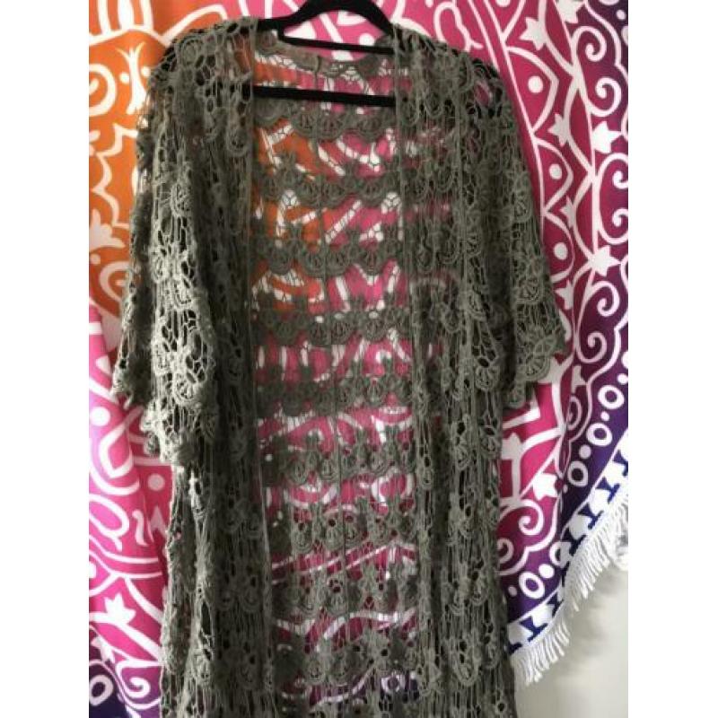 Boho bohemian groen tuniek blouse one size