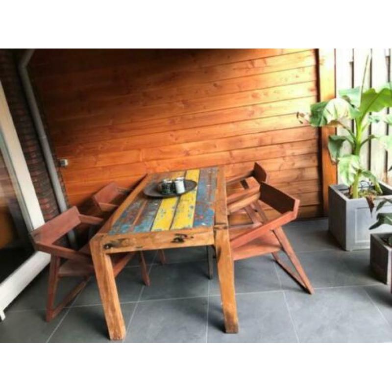4 nieuwe design scrapwood stoelen uit bali indonesie re used
