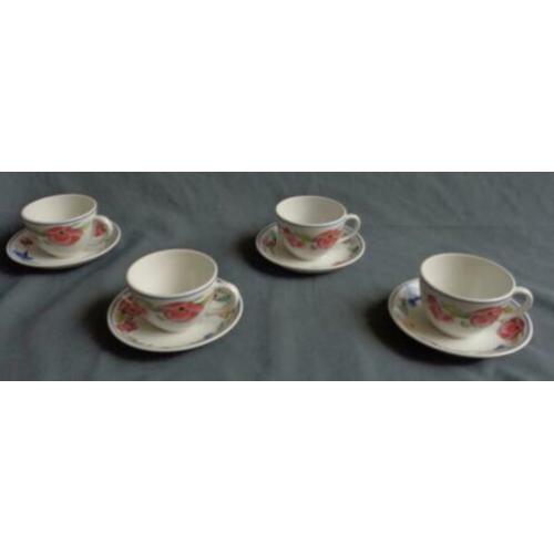 WOOD & SONS ALPINE MEADOW 4x kop en schotel H6,5xO9cm 20cl c