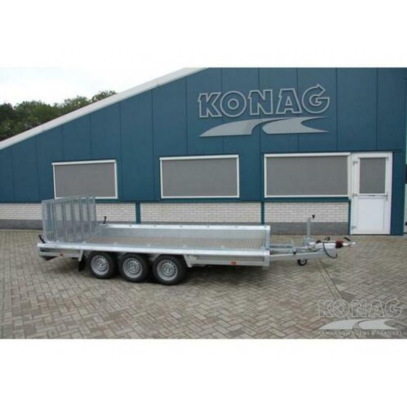 Hulco tridemas machinetransporter / transportaanhangwagen