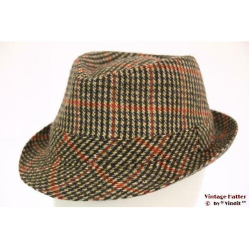 hoed Trilby Hawkins tweed-stijl groen oranje 57, 58, 59 New