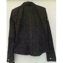 LA MARTINA zwart getailleerd stretch blouse mt L