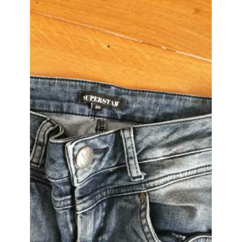 blauwe skinny jeans spijkerbroek mt SUPERSTAR S 36 zgan