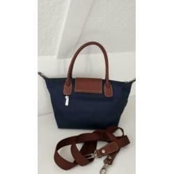 HEXAGONA Paris blauwe nylon handtas S