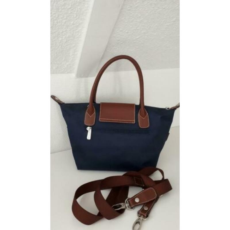 HEXAGONA Paris blauwe nylon handtas S