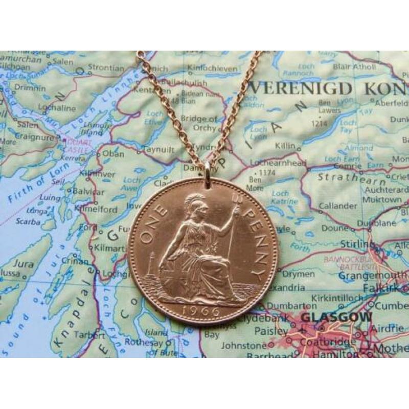 Verenigd Koninkrijk: originele munt ketting/sleutelhanger