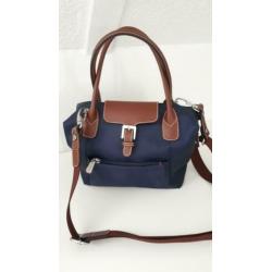 HEXAGONA Paris blauwe nylon handtas S