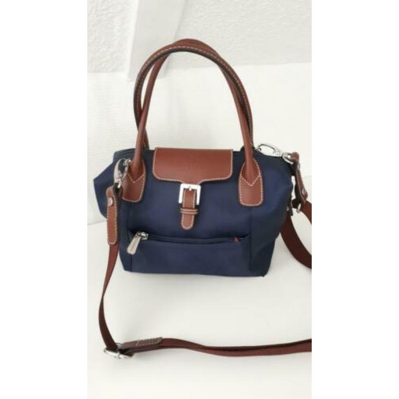HEXAGONA Paris blauwe nylon handtas S