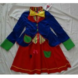 Leuke rood/blauw/geel CLOWNS/PIPPO/CIRCUS jurk