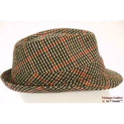 hoed Trilby Hawkins tweed-stijl groen oranje 57, 58, 59 New