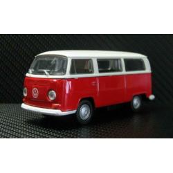 1:32 Rood/witte Volkswagen personenbus T2+ doos