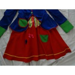 Leuke rood/blauw/geel CLOWNS/PIPPO/CIRCUS jurk