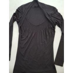 Nieuwe Esprit zwarte grijze longsleeve trui sweater, maat L