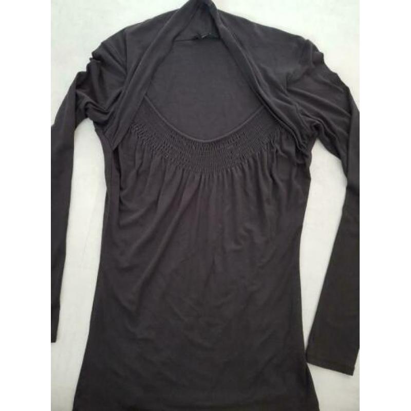 Nieuwe Esprit zwarte grijze longsleeve trui sweater, maat L