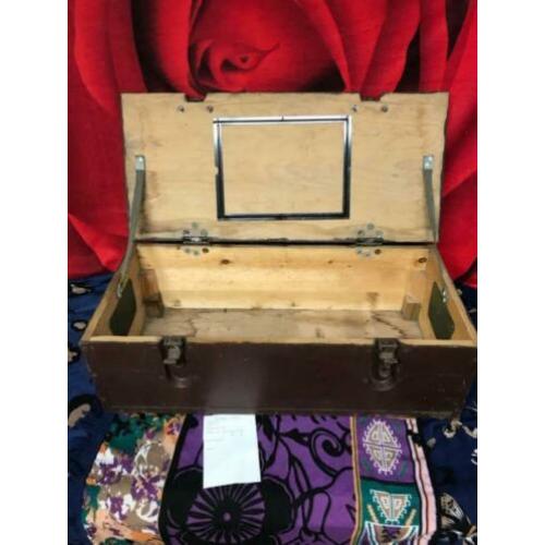 Houten kist | Vintage | Curiosa | ± 74 x 34 x 24 cm | AQ
