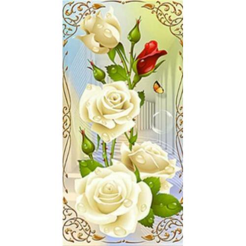 Diamond Painting *LANGE ROZEN/ BLOEMEN* partieel 30x56 cm