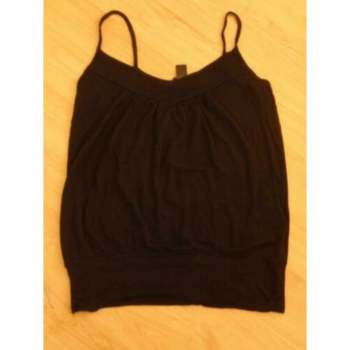 H&M: Zwarte Top met onderboord maat S