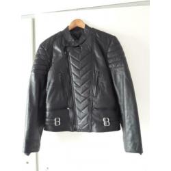 Klassiek zwart leren motorjack dames - maat S