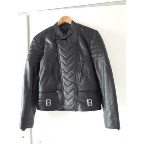 Klassiek zwart leren motorjack dames - maat S