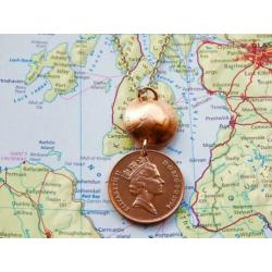 Verenigd Koninkrijk: originele munt ketting/sleutelhanger