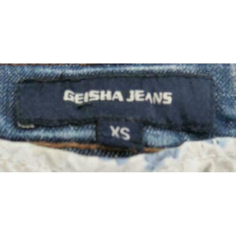Geisha blauwe jeans met knopen spijkerbroek maat XS