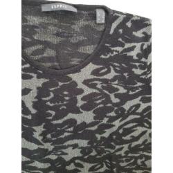 Nieuwe Esprit zwarte grijze longsleeve trui sweater, maat L