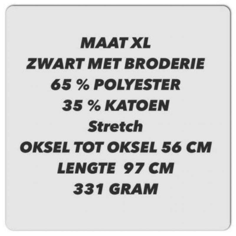 Maat xl - zwarte tuniek met broderie