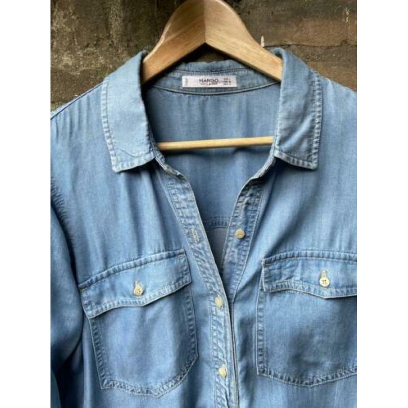 Blouse Mango spijkerblouse maat L blauw ZGAN