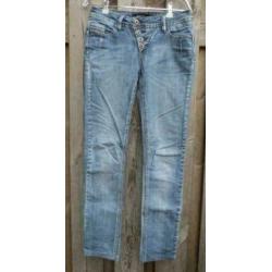 Geisha blauwe jeans met knopen spijkerbroek maat XS