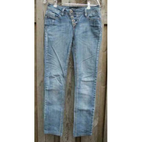 Geisha blauwe jeans met knopen spijkerbroek maat XS