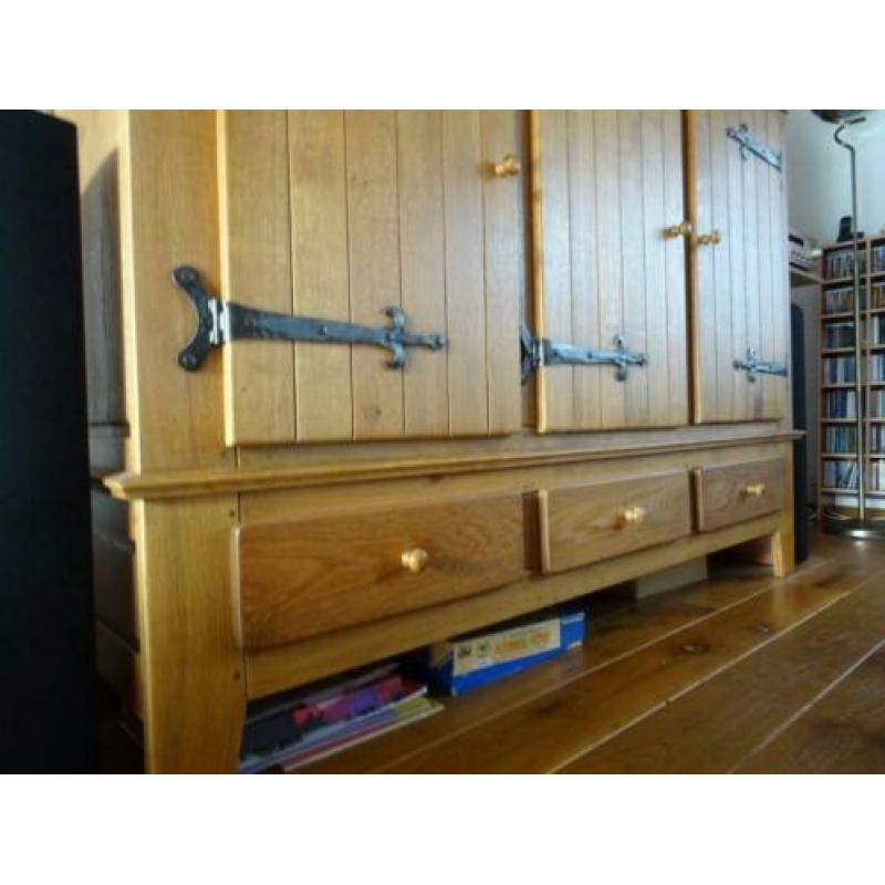 Massief eikenhouten wand meubel