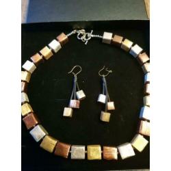 Handgemaakte sieraden ketting collier oorbellen handgemaakt